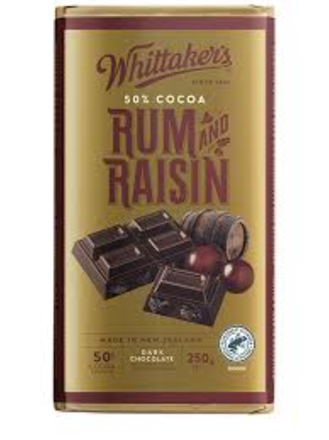 WHITTAKERS BLOCK RUM & RAISIN 200G